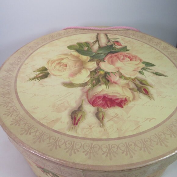 Vintage Victorian Glam Decor - Hat Boxes - Glamour Shoes & Pink Roses (Set of 2) - Picture 3 of 16